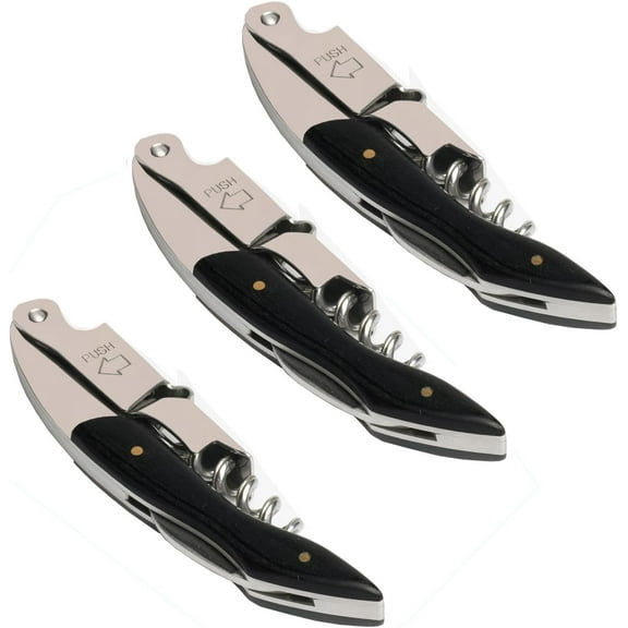 Professional Waiter Corkscrew Wine Key for Bartenders Set of 3,With Long Rosewood Handle Stainless Steel Handle Wine Opener for Bar Restaurant Waiters, Sommelier, Bartend (Rose Wood 3 Packs)