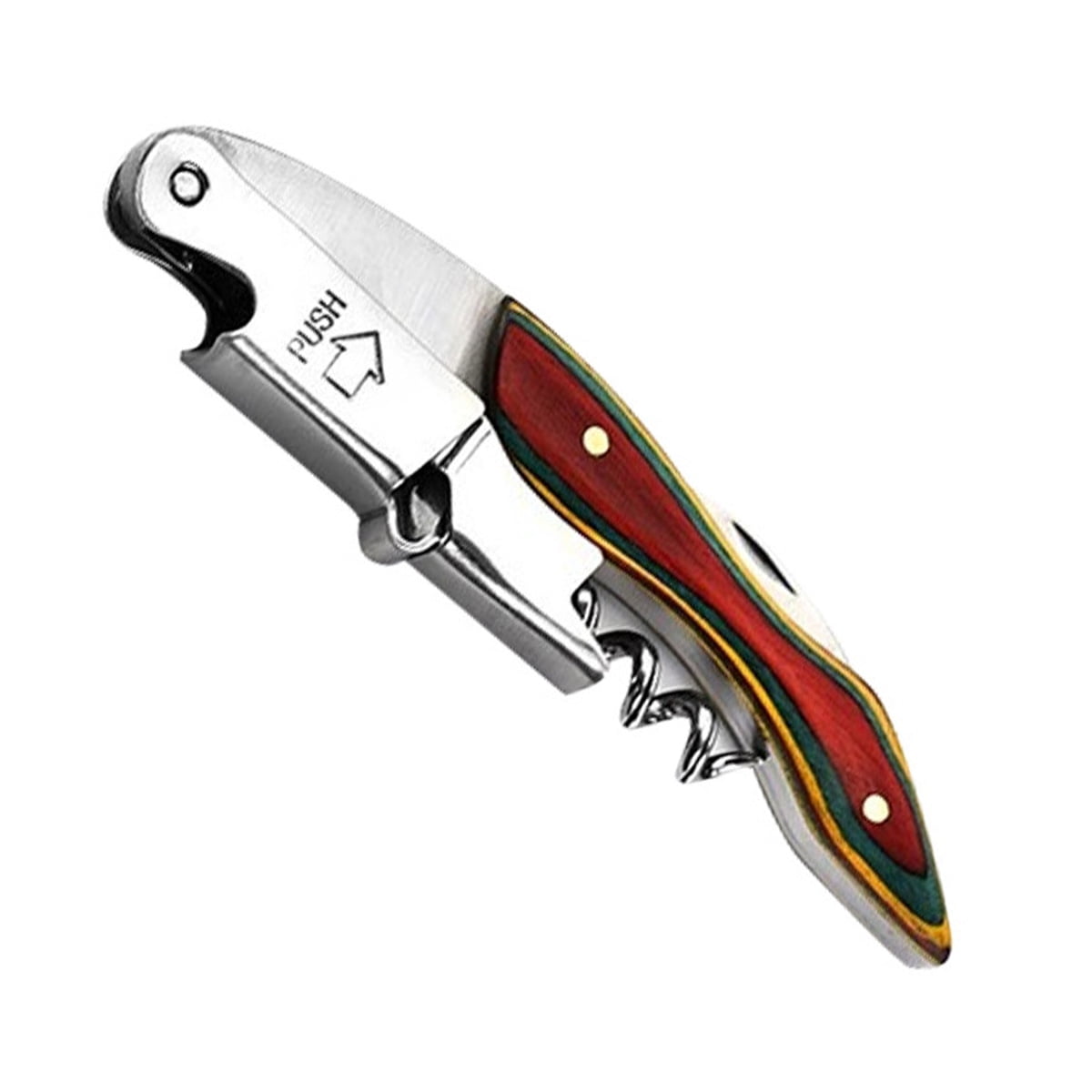 Professional Waiter Opener Wine key with ergonomic rubber handle, beer