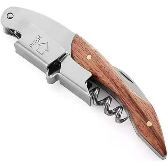 Professional Waiters Corkscrew, Natural Rosewood Material, with Heavy Duty Stainless Steel Hinges Wine Key, for Restaurant Sommelier, Bartenders