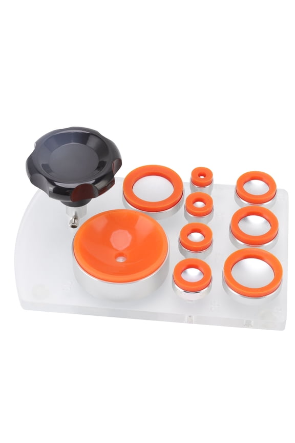 Professional Watch Suction Back Case Opener Set with 9 Nonmarking Silicone Dies for Damage-Free Watch Cover Removal and Watch Repair, Orange (16 mm to 66 mm / 0.63 inches to 2.60 inches)