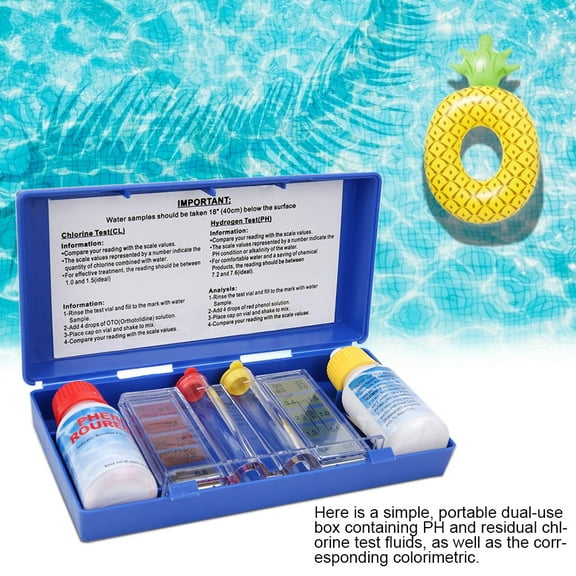 Professional Water Quality Test Kit, PH Testing Box, Durable for Swimming Pools, Hot springs Outdoor