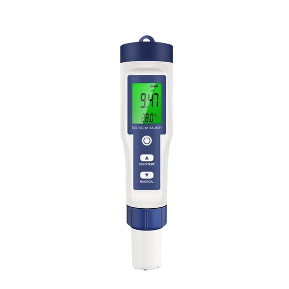 Professional Water Quality Tester 5 In 1 TDS/PH/EC/Temp /Salinity Meter Water Analyzer for Pools Drinking Water Aquarium Monitor