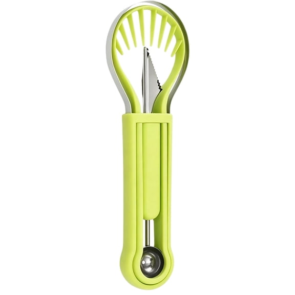 Professional Watermelon Scoop Tool, Stainless Steel Double Baller, Easy Clean Fruit Carver for Everyday Kitchen Home Baking Decoration