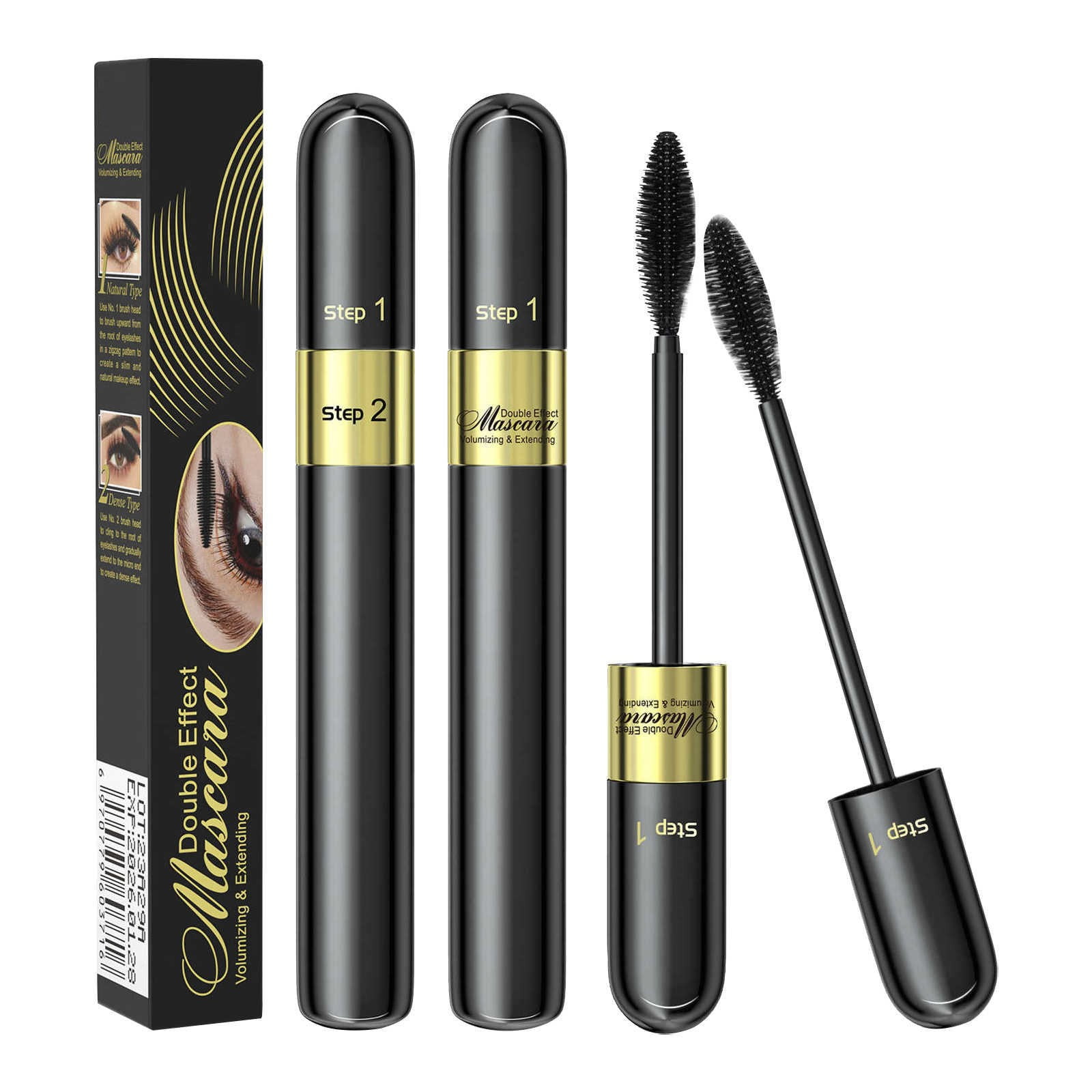 Professional Waterproof Mascara Dark Lasting Curly Definition Double