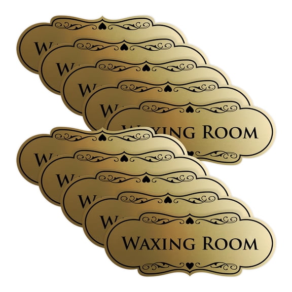 Professional Waxing Room Sign Brushed Gold 10 Pack, Salon Spa Door Decoration, Studio Wall Decal, Office Decor