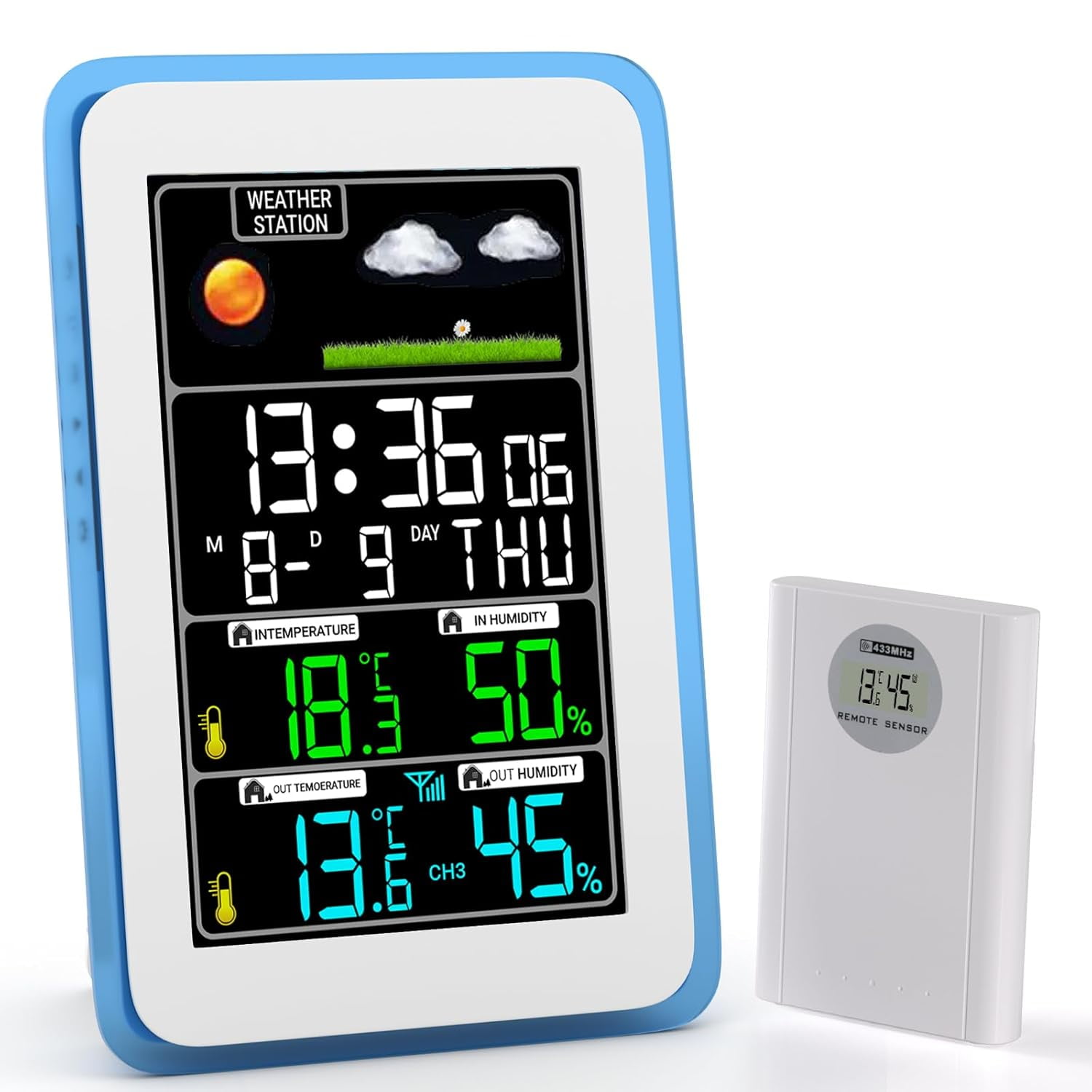 Digital Refrigerator Thermometer 2 Pack - Wireless Indoor/Outdoor Temp Monitor With LCD, Max/Min Record, Waterproof