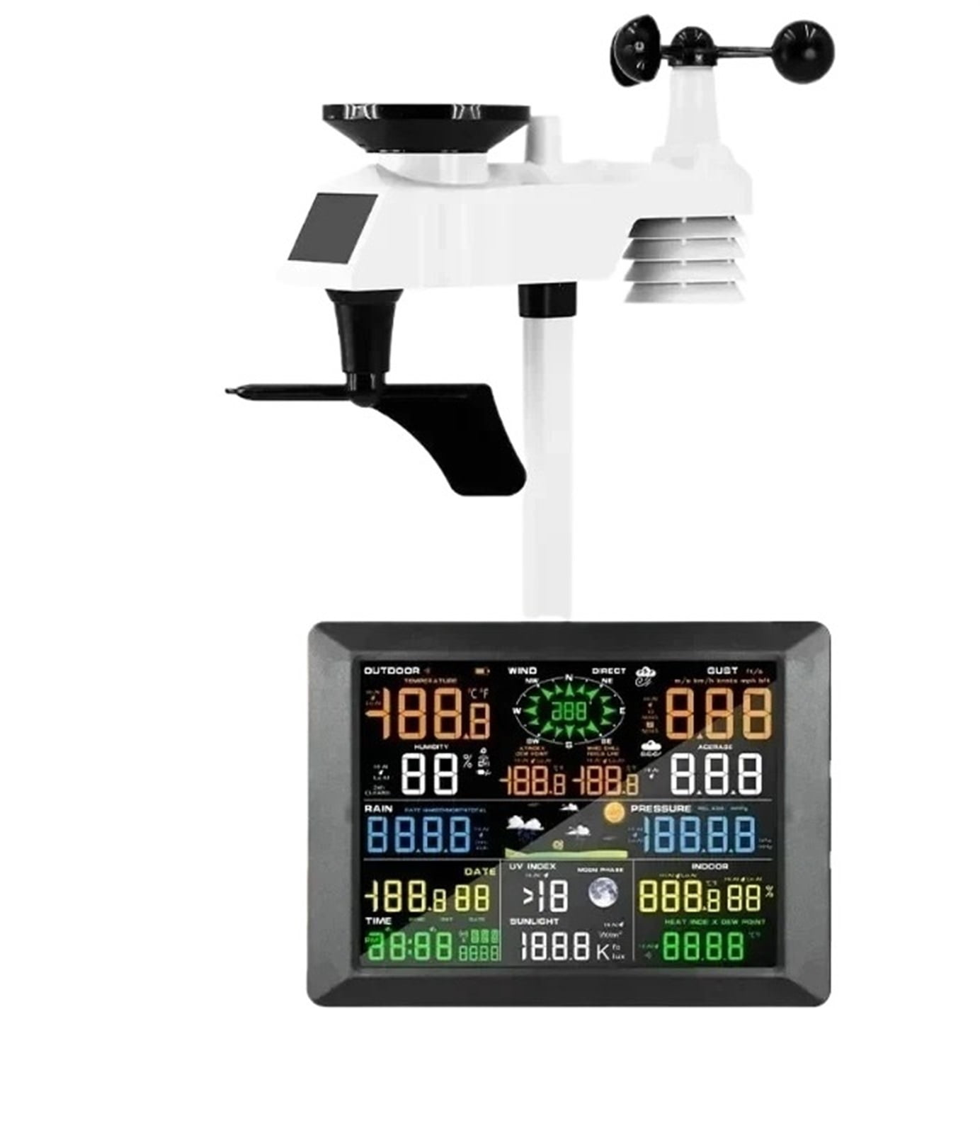 Professional Weather Station 0310 Internet Wireless with Outdoor Sensor Rain Gauge Forecast Wind ,High Precision