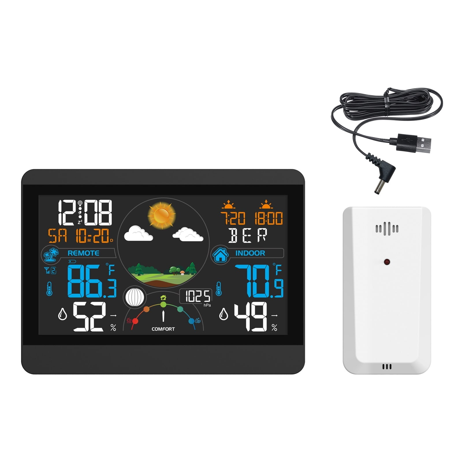 Professional Weather Station, 5-Level Forecast & Moon Phase Wireless Monitor