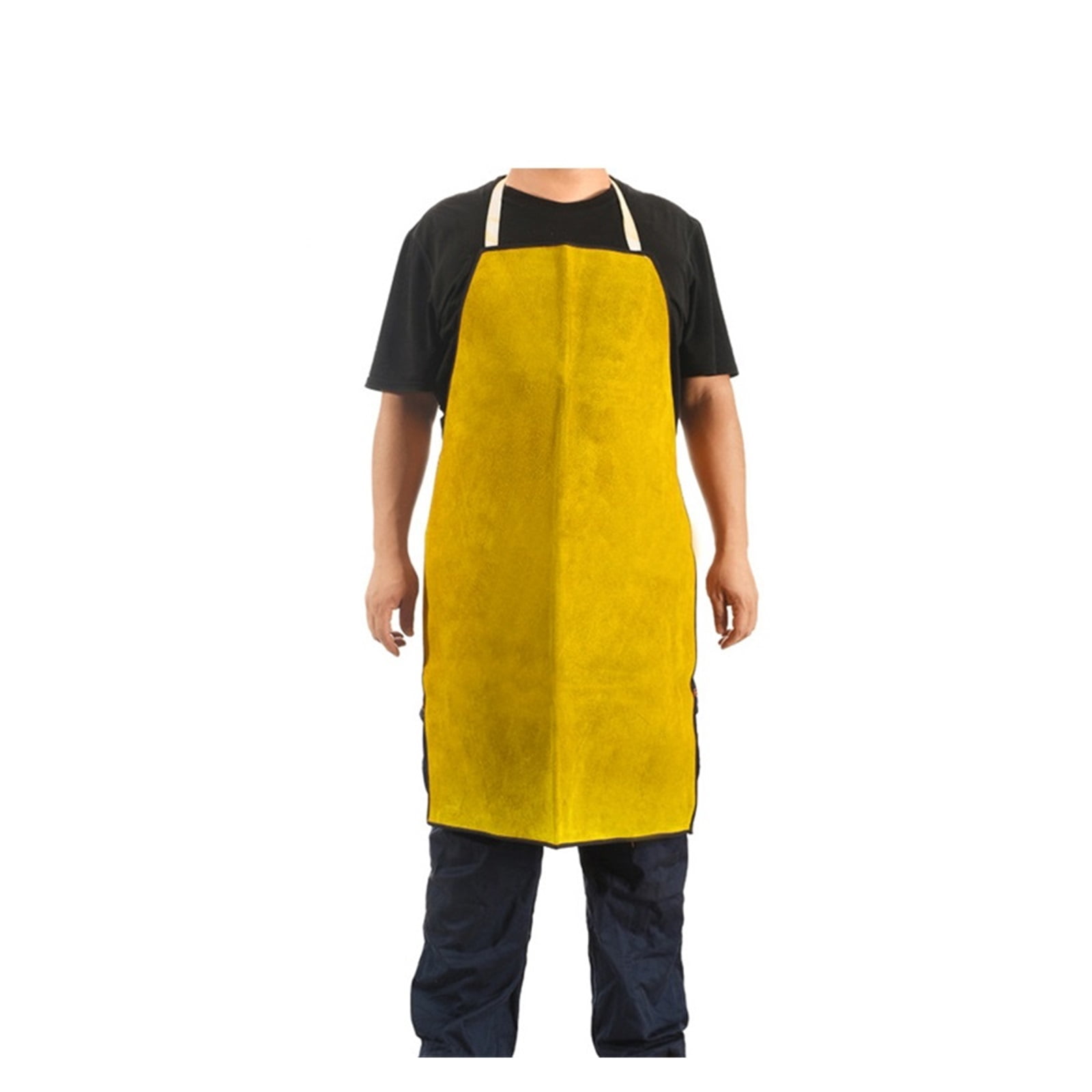 CZP Cowhide Welding Apron – Adjustable Neck & Waist Straps, Fire-Resistant, Yellow, Approx. 60x90cm, For Welders & Blacksmiths