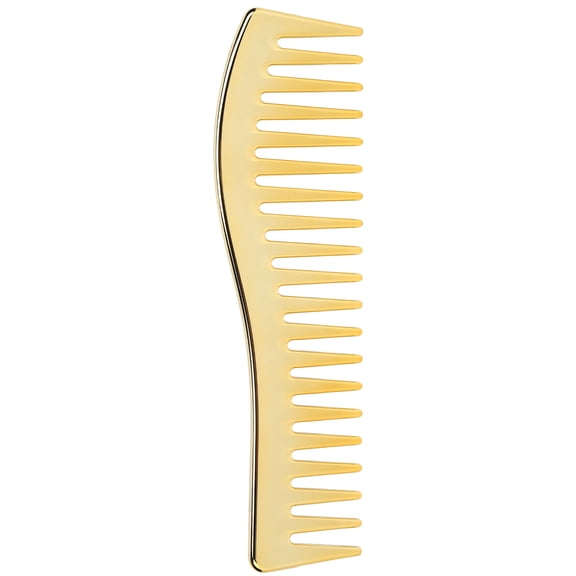 Professional Wide Tooth Detangler Comb for Hair Styling and Shampooing, Gold, 7 in