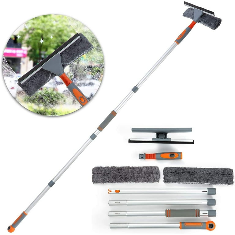  eazer Squeegee Window Cleaner 2 in 1 Rotatable Window Cleaning  Tool Kit with Extension Pole, 62” Telescopic Window Washing Equipment with  Bendable Head for Indoor/Outdoor Car Glass - 4 Pads : Health & Household