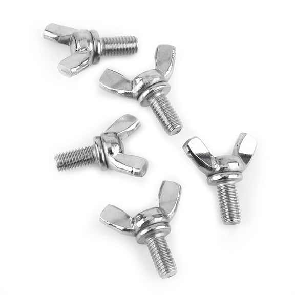 Professional Wing Butterfly Machine Screws M5 x 10mm / 0.39 Inches Stainless Steel Rusty Resistant Fastener Set for Machinery Home Appliances Office Equipment, 5-Pack