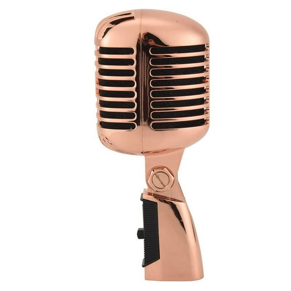 Professional Wired Vintage Classic Microphone Dynamic Vocal Mic for Live Performance Karaoke(Rose Gold)