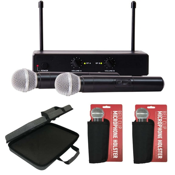 Professional Wireless 2 Channel Mic System with Case Package