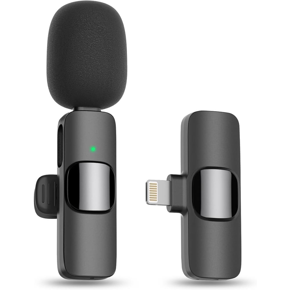 Micrófono de solapa profesional inalámbrico para iPhone, iPad - 1 pieza de clip, mini omnidireccional para grabación de entrevistas, videos, podcasts, vlogs, YouTube