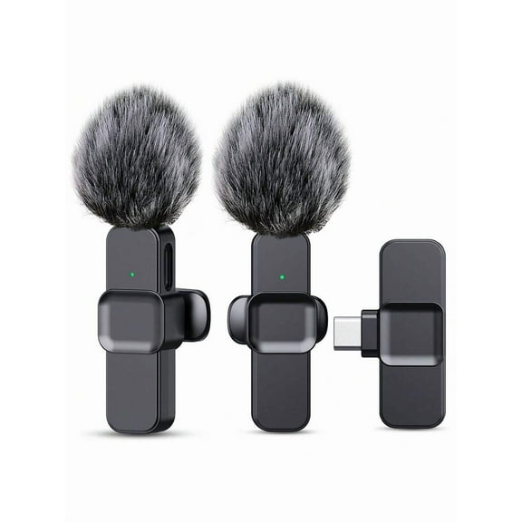 Professional Wireless Lavalier Microphone For Smartphone, Plug-Play Wireless Microphone For Video/Audio Recording, Clip On Lapel Mic For Interview/Vlog/Teaching