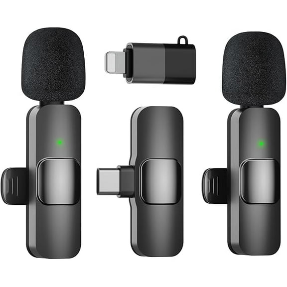 Professional Wireless Lavalier Microphone for iPhone and Android, Plug-and-Play Noise-Reducing Mini Microphone for Video Recording, Vlog, Tiktok, YouTube and Podcasting