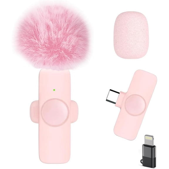 Professional Wireless Lavalier Microphone for iPhone iPad Android, Cordless Omnidirectional Clip Mic, Plug-Play Microphone for Interview Video Podcast Vlog YouTube