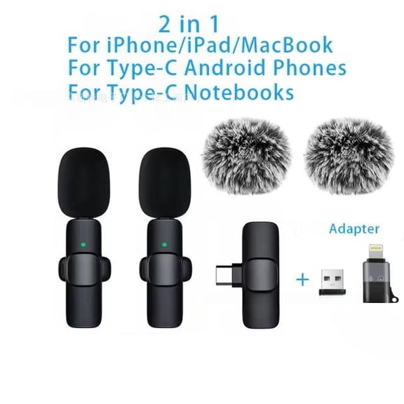 Professional Wireless Microphone, USB Rechargeable Wireless Microphone, Plug-Play Lapel Mic for Video Recording, Teaching, Interviews, Podcast Equipment