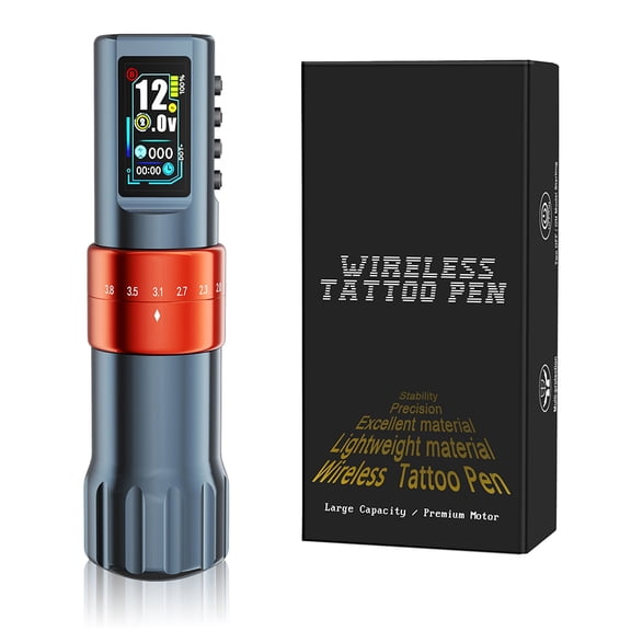 Professional Wireless Rotary Tättoo Pen – TTOOGO Adjustable Stroke 2.0–4.2mm, LCD Display, Cordless Coreless Motor, Type-C Rechargeable, Professional Artist Tool