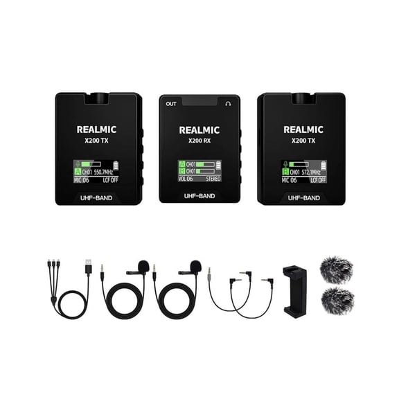 REALMIC Professional Wireless Video Recording Microphone, HIFI Sound, Reliable Signal