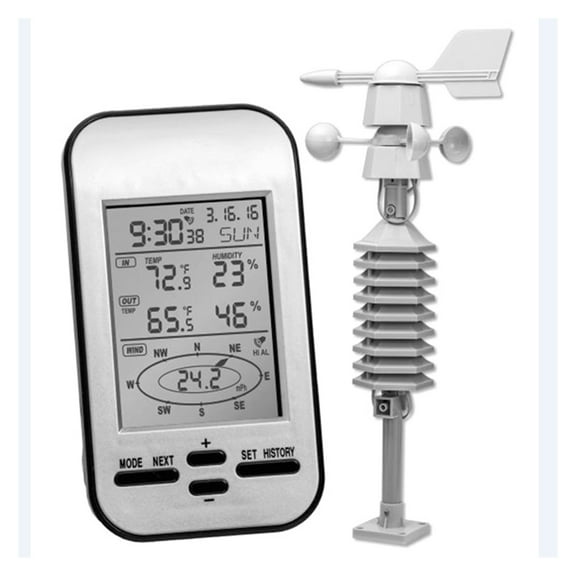 Professional Wireless Weather Station Anemometer Out Wind Speed Direction Sensor Digital Wind Chill Temperature Humidity Meter ,Easy to Operate
