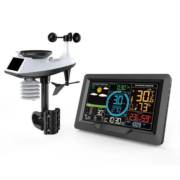FJ3390A Professional Weather Station Temperature Humidity Wind Speed & Rainfall Detection Multifunctional Weather Forecast Clock ,High Precision