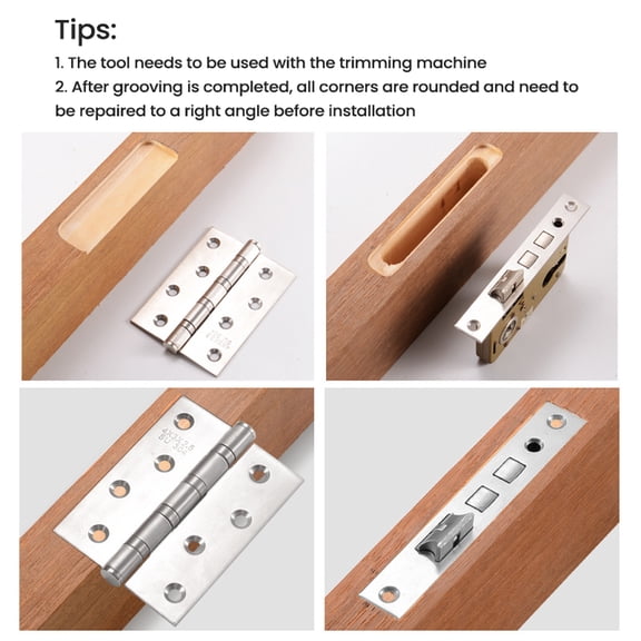 Professional Wood Door Hinge Hole Opener & Precise Positioning Slotter, Heavy-Duty Aluminum Alloy Hinge Installation Template Router Jig Tool (13.4 x 7.9 x 2.4 in / 34 x 20 x 6 cm)