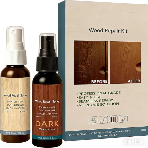Professional Wood Floor Scratch Repair Kit for Furniture Restoration, Scuff Remover on Hardwood Plus Laminate, Covers Nicks and Minor Defects, Complete DIY Timber Filler for Cabinets and Tables