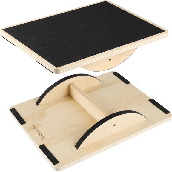 Professional Wooden Balance Board for Adults-Anti-Slip 350LBS Wobble Board for Physical Therapy, Standing Desk, Core Strength-Rocker Board,Balancing Board