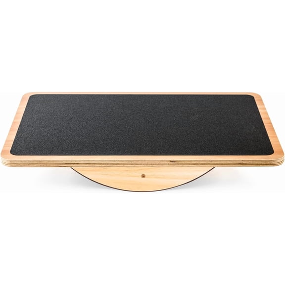 Professional Wooden Balance Board, Rocker Board, Wood Standing Desk Accessory, Balancing Board for Under Desk, Anti Slip Roller, Core Strength, Stability, Office Wobble Boards