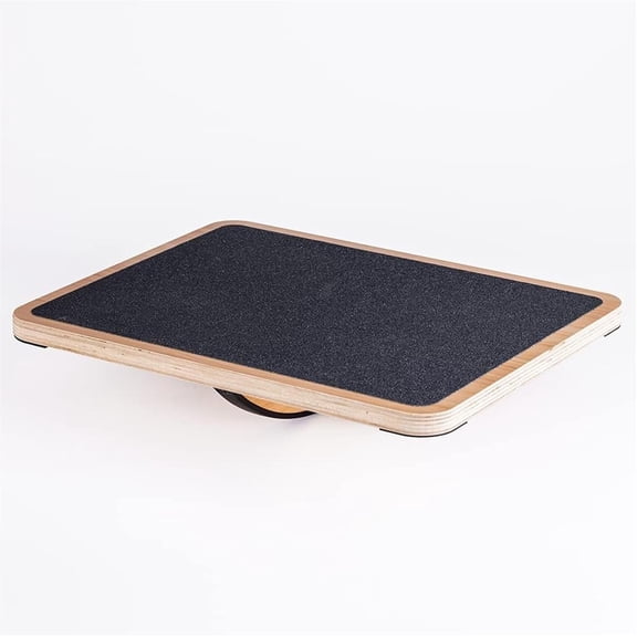 Professional Wooden Balance Board, Rocker Board, Wood Standing Desk Accessory, Balancing Board for Under Desk, Anti Slip Roller, Core Strength, Stability, Office Wobble Boards
