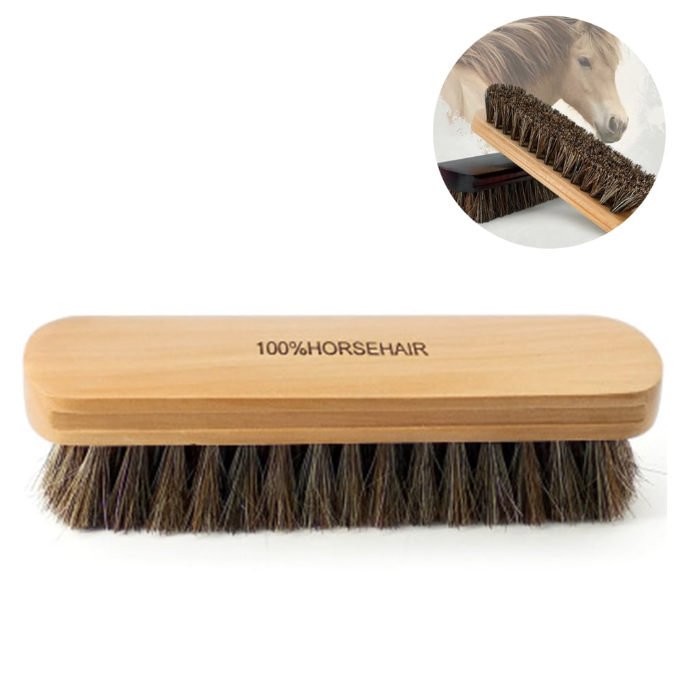 Shoe Cleaning Brush Set with Nylon Boar and Horsehair Bristles Wooden Sneaker  Cleaner Brush for Leather Suede Canvas Textile Bags and Accessories - 3  Pack 3 Horsehair + Boar + Plastic bristle