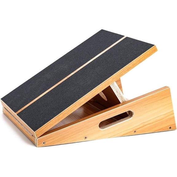 Professional Wooden Slant Board, Adjustable Incline Board and Calf Stretcher, Partial-Coverage Design with Side Handle, 5 Angles, 500 lbs Capacity