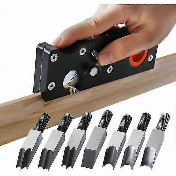 Professional Woodworking Chamfer Planer With 7 Kinds Of Cutter Heads Adjustable Depth Hand Planer 45 Degree Planer