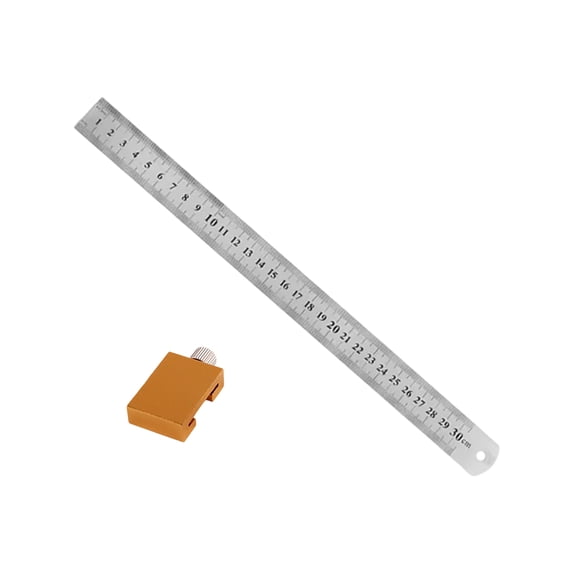 Professional Woodworking Scale with Alignment Block Aluminum Marking Ruler for Enhances Accuracy In Woodcraft Tasks