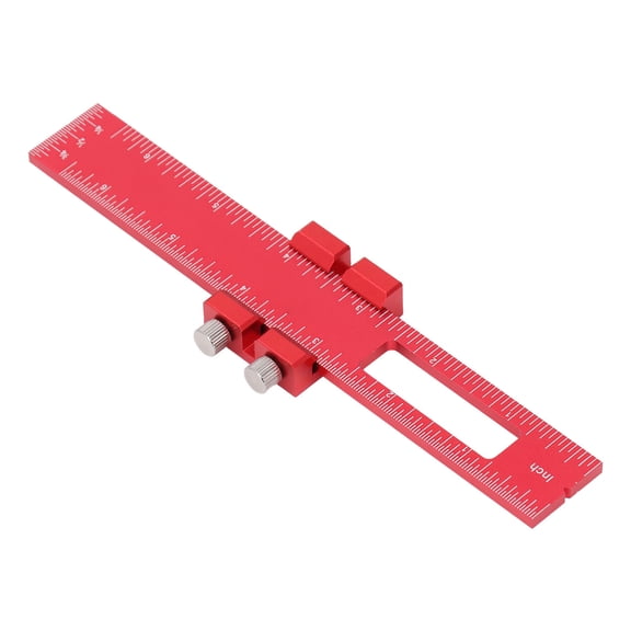 Professional Woodworking Scribing Ruler 6 Inch / 15.2 cm Aluminum Alloy Multi Functional Marking Measuring Tool Precision Pocket Slide Stop T-Rule Carpentry Gauge