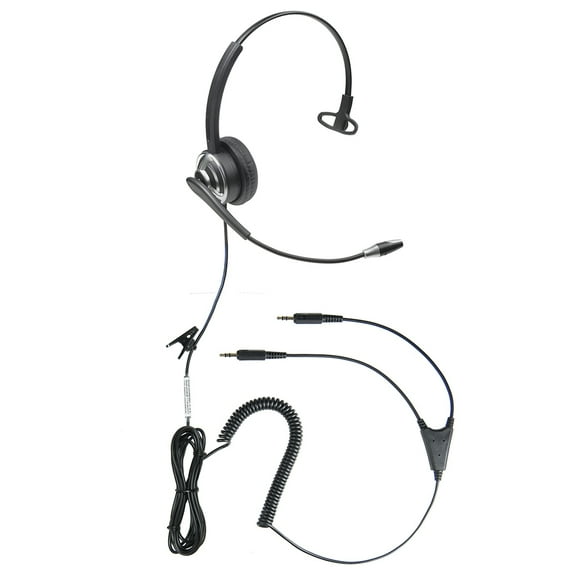 Professional WordCommander 3.5 Dual Plug Voice to Text Stereo Voice Recognition Headset with Noise Cancelling Microphone for Improved Dictation Accuracy