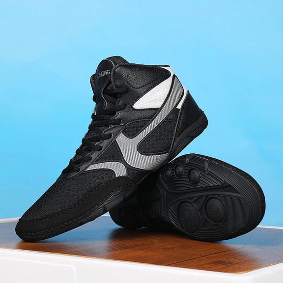 Professional Wrestling Shoes with a Super Fiber Rubber Sole