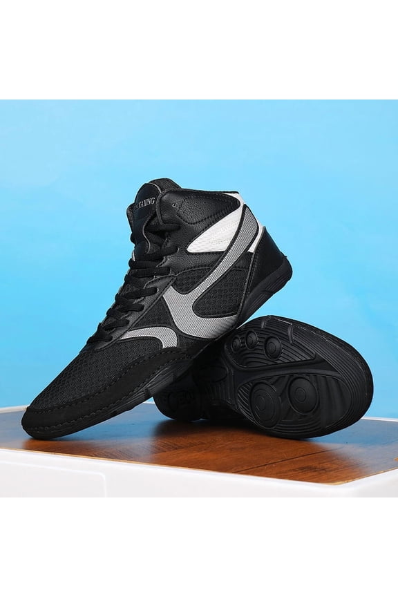 Professional Wrestling Shoes with a Super Fiber Rubber Sole