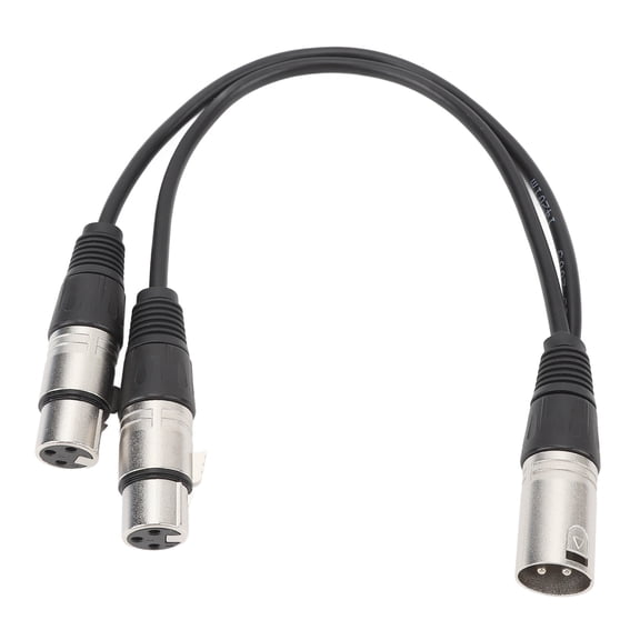 Professional XLR Male to Dual XLR Female Y Splitter Audio Cable Balanced Microphone Adapter Patch Cord for Studio Recording and Live Sound 1 ft / 30.48 cm