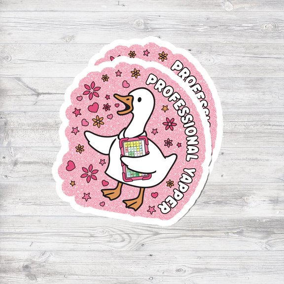 Professional Yap-er Sticker, Funny Therapist Sticker, SLP OT ABA Therapist Gift, Speech Therapy Humor Decal, Cute Duck Therapy Sticker