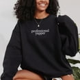 thumbnail image 1 of Professional Yapper Embroidered Sweatshirt Funny Pullover Top Round-neck long-sleeved Black S-3XL, 1 of 6
