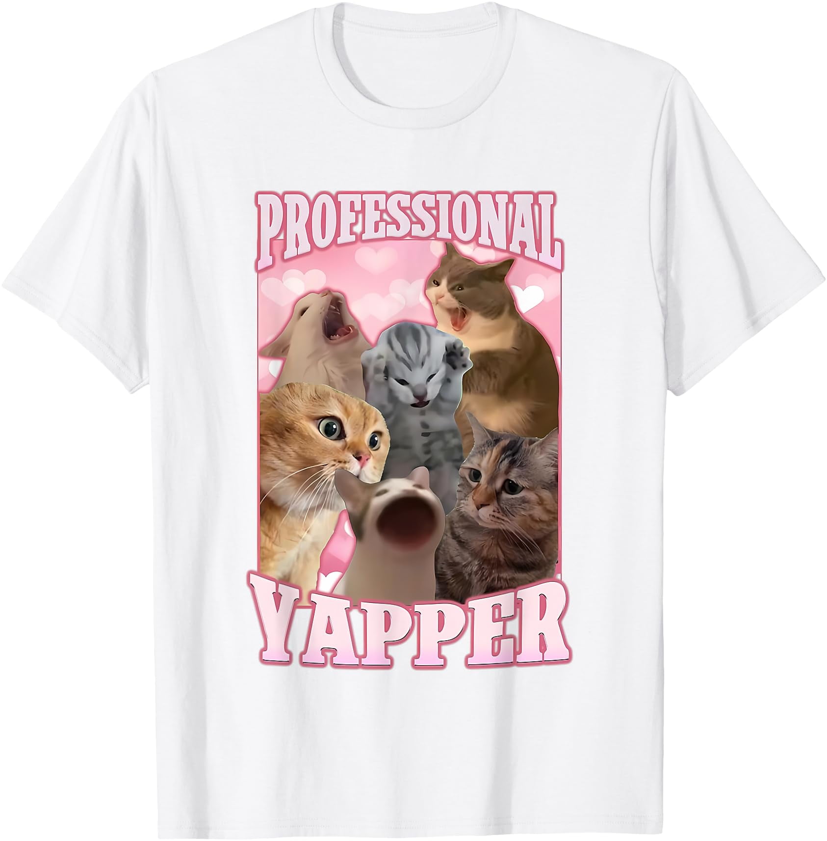 Professional Yapper Funny Cat Meme Goofy Softstyle Unisex T-Shirt,White ...