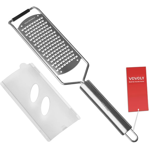 Professional Zester Grater Coarse for Cheese, Carrot, Ginger, Coconut, Nuts and Horseradish, Kitchen grater with Razor-Sharp Stainless Steel Blade (Coarse)