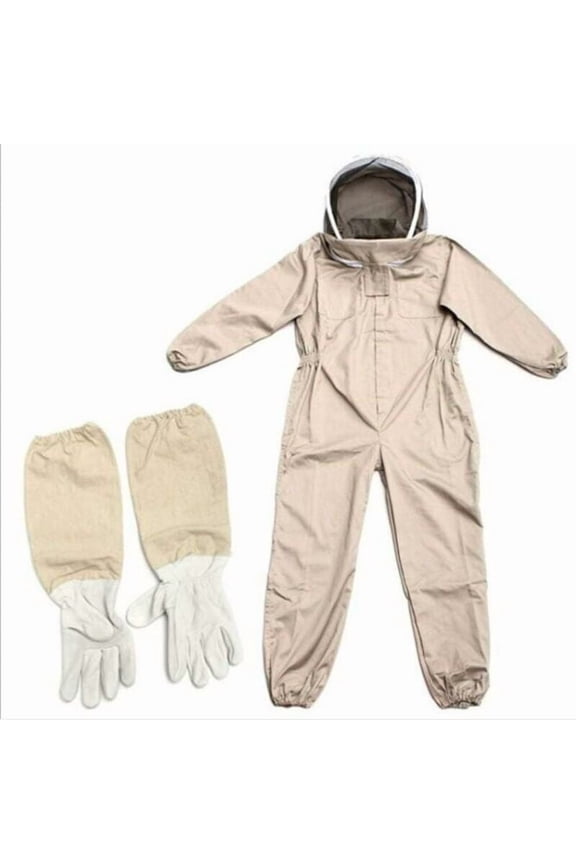 Professional beekeeping suit with self-supporting veil L brown.