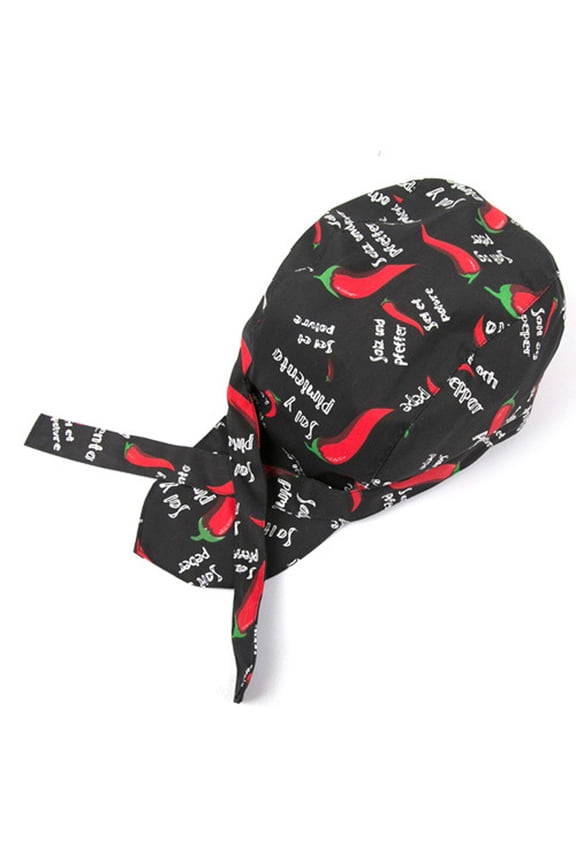 Professional Chef Hats and Headscarves for Men and Women, Adjustable Kitchen Cooking Hats, Cooking Headscarves, and Head Coverings, Suitable for All Adults, in Black and Red