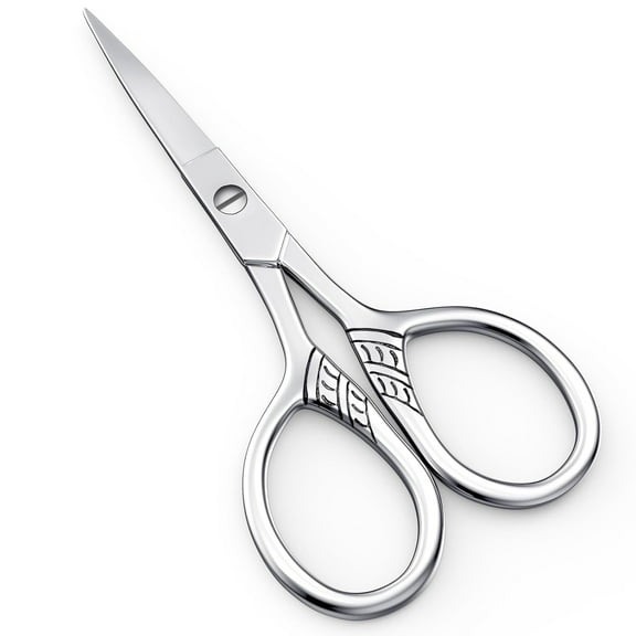 Professional nose hair scissors, stainless steel precision trimmer, suitable for eyebrows, beards, ears, and beards | Non slip handle, men's/women's mini beauty tool