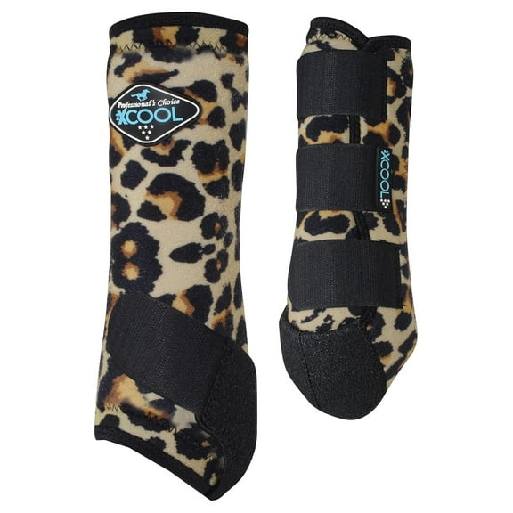 Professional's Choice 2XCOOL Sports Medicine Horse Boots | Protective & Breathable Design for Ultimate Comfort, Durability & Cooling in Active Horses | 2 Pack (Cheetah, Small)