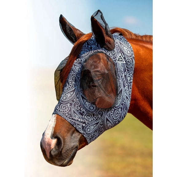 Professional's Choice Comfort-Fit Fly Mask: Ultimate Horse Protection Paisley Black / Pony
